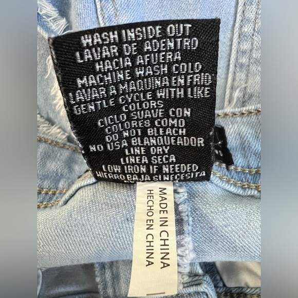 JC & JQ Shorts Womens Sz Medium Denim Frayed Fringed Hem Festival High Waist - Picture 8 of 10